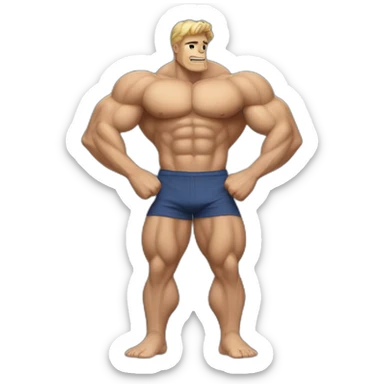 muscular calves sticker