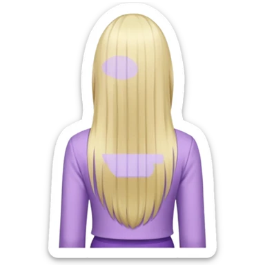 back view of a person, blonde with long straight hair, wearing pastel purple clothes, variation 3 sticker