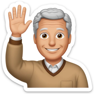 Create an emoji of Epstein waving to the camera in Family Guy style but make it especially like Epstein and not like all old guys sticker