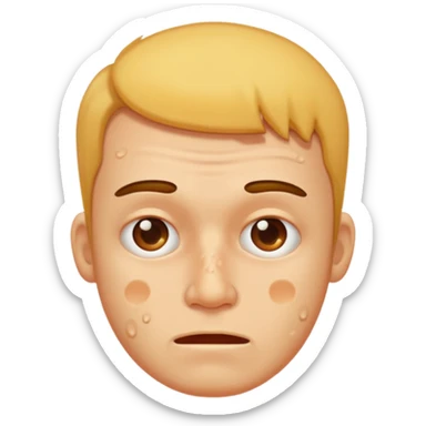 man with lots of acne face sticker