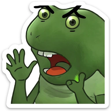 hands crossed over womans neck screaming sticker