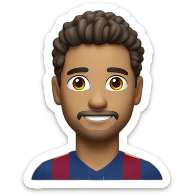 Ronald Araujo in Barcelona shirt with the ends of his hair in white colour sticker