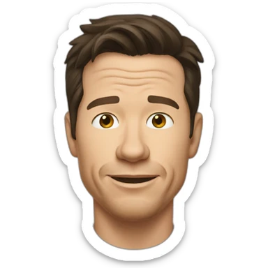 mark wahlberg cartoon wearing henley sticker