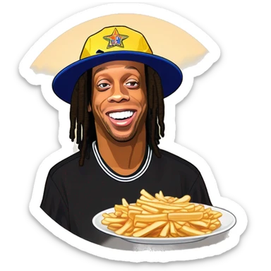 Ronaldinho eat poutine sticker