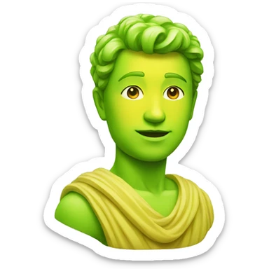 yellow green statue sticker