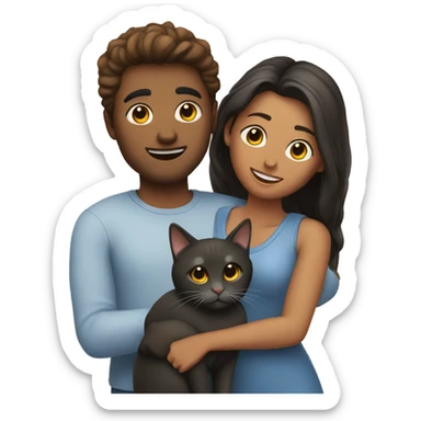 Couple of two with a cat sticker