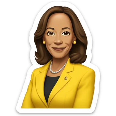 Kamala Harris in yellow color like simpsons style  sticker