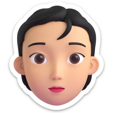 Asian descent boy face sticker