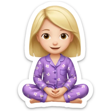 girl kid wearing cure pyjama sitting sticker