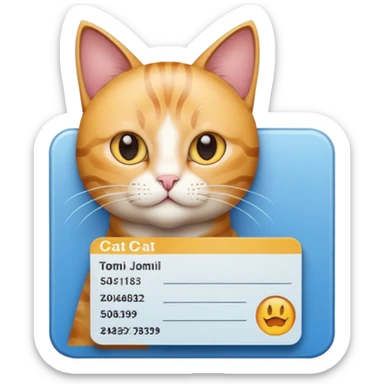 ID card for cat sticker
