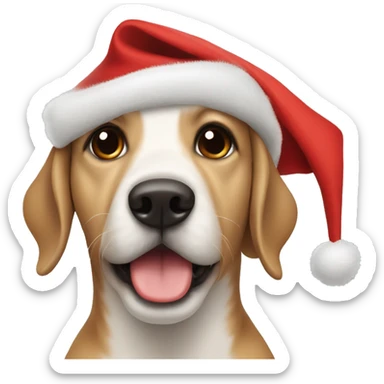 Dog with Christmas hat sticker