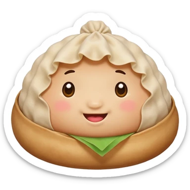 Dumpling with love face sticker