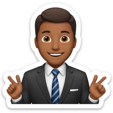 excited office boss sticker