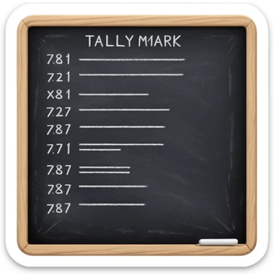blackboard with white tally marks sticker