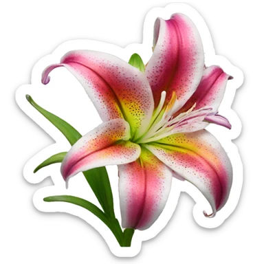 rainbow stargazer lily sticker