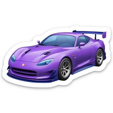 Purple and navy blue car doing a drift. sticker