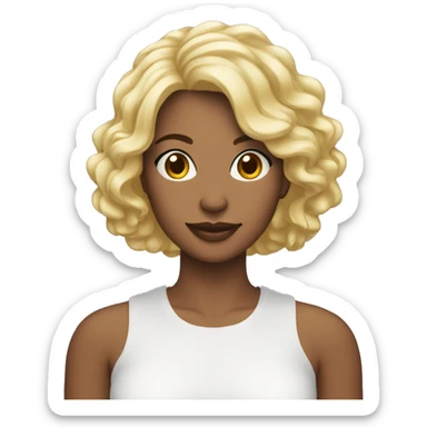 mulher parda de cabelo cacheado de jaleco branco  sticker