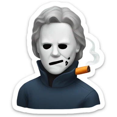 Michael myers smoking a cigarette sticker