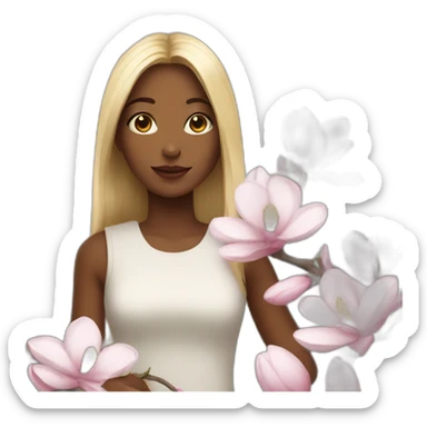 girl with magnolia sticker