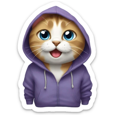 Cat with a hoodie sticker