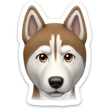 HUSKY roux au yeux marron clair avec du bleu dans l’œil droit   sticker