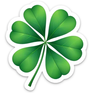 Five leave clover in black colour  sticker