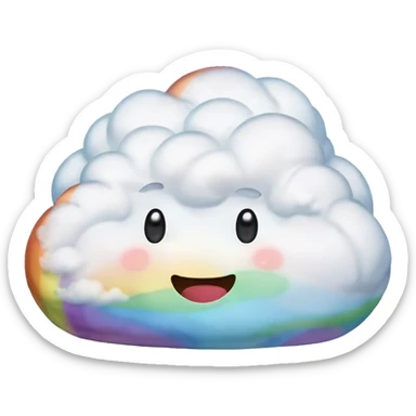 big rainbow poop emoji cloud sticker