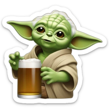 Yoda qui bois une biere sticker