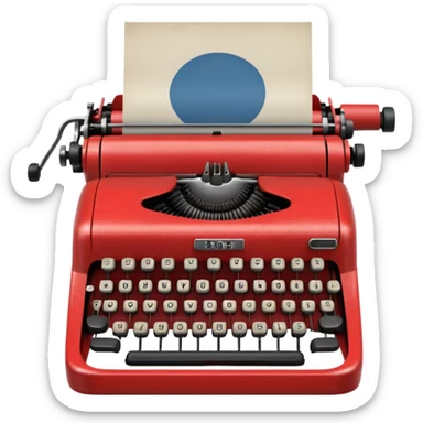 red typewriter sticker