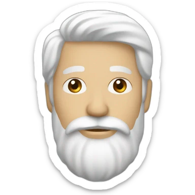 un homme de 50 ans avec une barbe blanche et pas de cheveux sticker