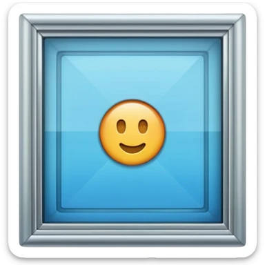 glass window with clear rectangular frame sticker