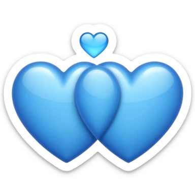 Un corazón doble de color azul sticker