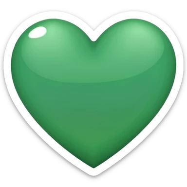 light dark green heart emoji with sharp edges  sticker