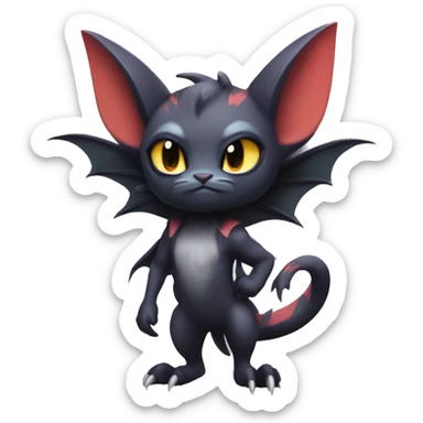  Kawaii Edgy Cool Beautiful Noivern-Nargacuga-Litten-Bat-Cat full body sticker