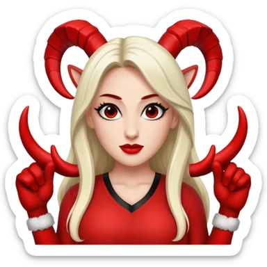 Nikki Bella with red wings and black goat horns sticker