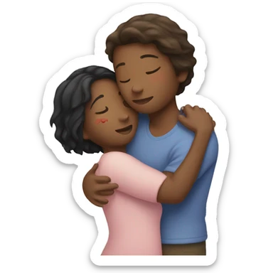  girl friends hugging each other  eyes closed  sticker
