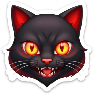  red vampire cat sticker