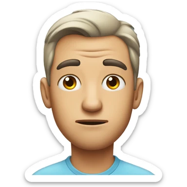 Guy rolling his eyes  sticker