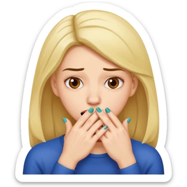 woman bitting nails anxious sticker