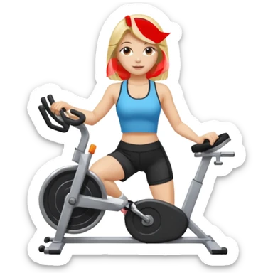 Blonde Girl in a gym Wheel sticker