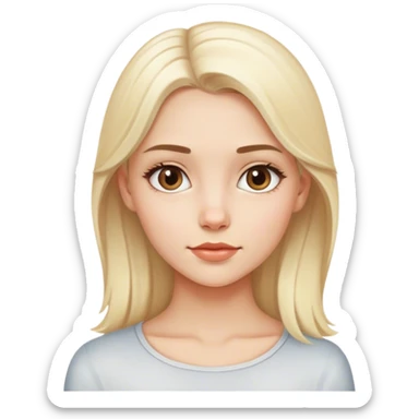 A white blonde girl side profile looking at you sticker
