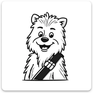 Chewbacca the wookiee with his bandolier and furry appearance sticker