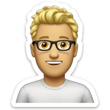 guy with glasses and blonde mohican sticker