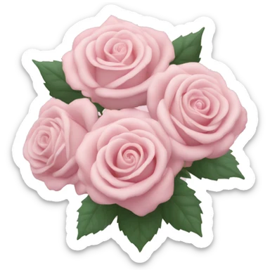 pastel pink winter rose bouquet sticker