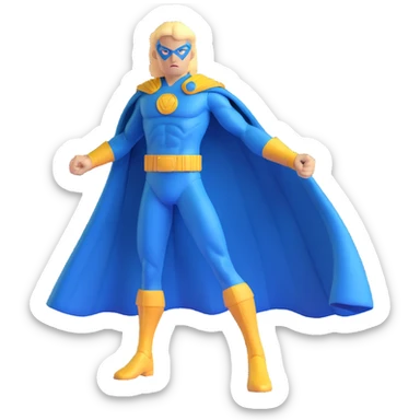 Marvel superhero Sentry with blonde hair in blue and gold costume with cape sticker