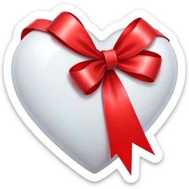 heart with ribbon bow sticker