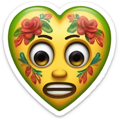 A heart with one eye in the middle and Mexican decorations on it  sticker
