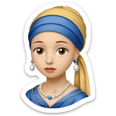 Girl with a Pearl Earring painting sticker