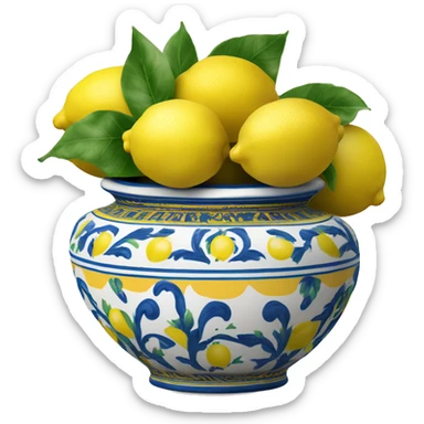 Deruta vase with lemons sticker