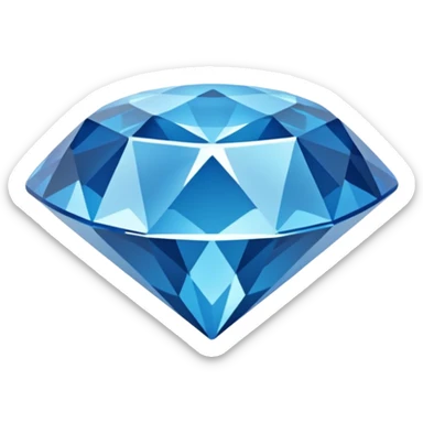 blue diamond, diamond gem shape, realistic sticker